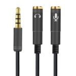 1 Erkek 2 Dişi 3.5 mm Kulaklık ve Mikrofon Ayırıcı Çoklayıcı Aux Kablo