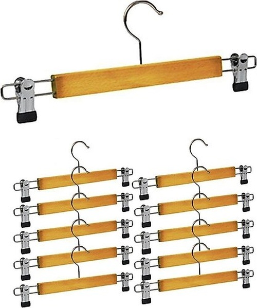 10 Adet Ahşap Metal Uçlu Pantolon ve Etek Askısı