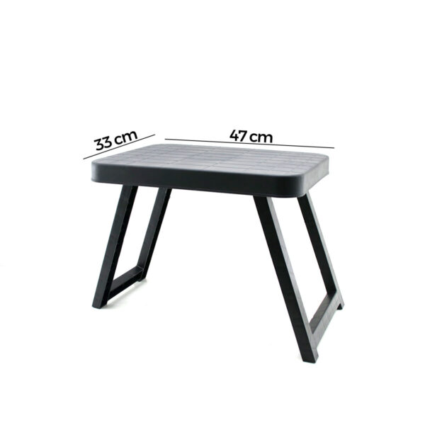 10 Adet Küçük - 47x33cm Kamp - Piknik Masası Siyah Plastik Katlanabilir Ayaklı - 38 cm