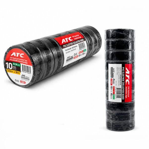 10 Adet Lüx Siyah PVC İzolasyon Elektrik Bandı 0.13x19x11yds 10 mm - 1 Paket Gönderilir - 1 Paket İçinde 10 Adet Bant Vardır