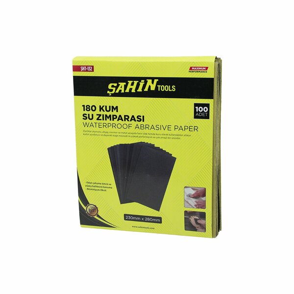 100 Adet 180 Kum Kağıt Su Zımparası 230x280mm