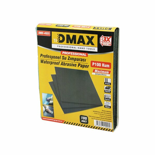100 Adet P100 Kum - Kağıt - Su Zımparası -230x280mm - Kullanım - Metal - Ahşap - Plastik - Karton
