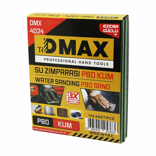 100 Adet P80 Kum - Kağıt - Su Zımparası - 230x280mm - Kullanım - Boya - Metal - Ahşap - Oto