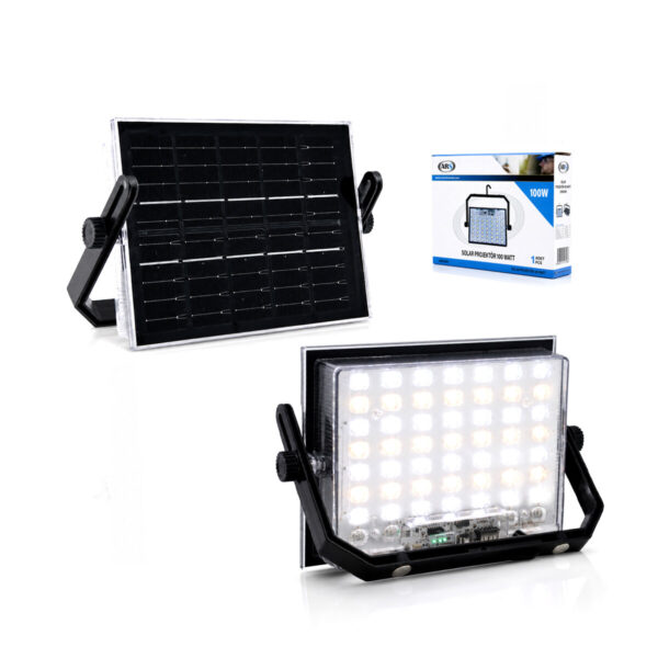100 W Güneş Enerjili LED Işık Solar Projektör - Fener Kamp - Dış Mekan 3 Farklı LED Işık 348960 Lmb