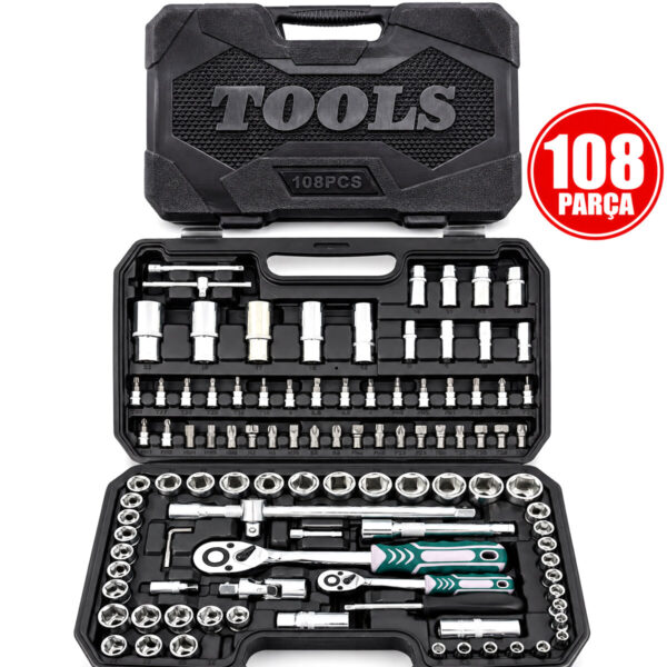 108 Parça Lokma Seti Lokma - Soket - Bits Adaptör - 2ad.cırcır Kolu Plastik Çantalı
