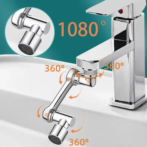 1080 Derece Dönebilen Mutfak ve Lavabo Bataryası Akrobat Musluk Ucu