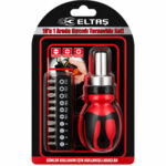 10ın1 Silikon Sap - Cr-V Cırcırlı Tornavida Bits Seti Ph1-Ph2-Ph-3 - Pz1-Pz2-Pz3 Manyetik Uç Tutucu