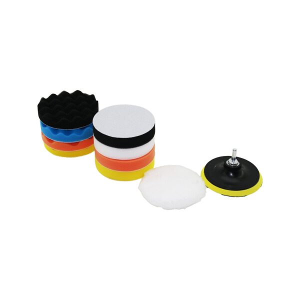 115 mm 11pcs Polisaj Sünger Seti 8 Ad. 115 mm Sünger- 1 Polisaj Ped -1 M14 Adaptör - 1 Cırtlı Disk Taban