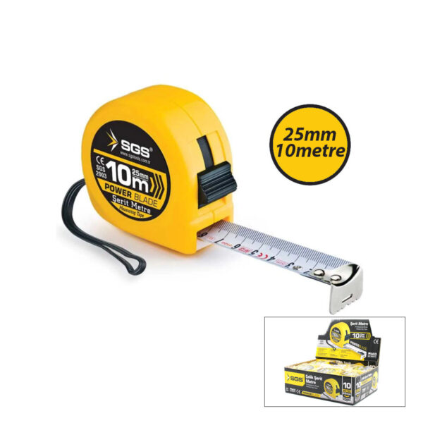 12 Adet 10 m X 25 m Stoplu Şerit Metre