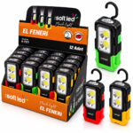 12 Adet 2ın1 Softled El Feneri 3xaaa Pilli Mıknatıslı Asma Aparatı 1 W LED - 3 W Cop LED K-7217