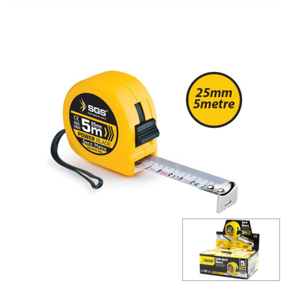 12 Adet 5 m X 25 m Stoplu Şerit Metre