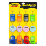 12 Adet Hesap Mak. Anahtarlık Renkli Plastik Nrx-4089