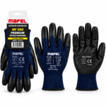 12 Adet Zebra Mavi Siyah No 10 XL Nitril İşçi Eldiven Poşetli Ambalaj Kesilme Direnç