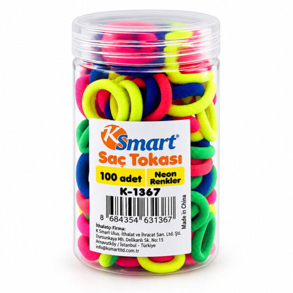 1200 Adet Neon Lastik Saç Toka