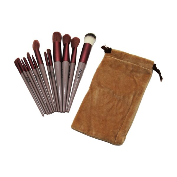 13pcs Eflatun Kadife Torbalı Makyaj Fırça Set