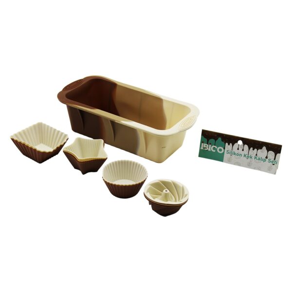13pcs Silikon Muffin - Baton Kek Kalıp Set Baton - 11.5x25cm 3er Rüzgar Gülü - Yuvarlak - Yıldız - D.gen