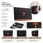 15.6 İnç Düğmeli Keçe Laptop ve Evrak Çantası, Notebook Bilgisayar ve Dosya Taşıma Çantası