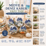 15 Adet Fileli Renkli Mix Eko Midye - Deniz Kabuk Vazo Taşı