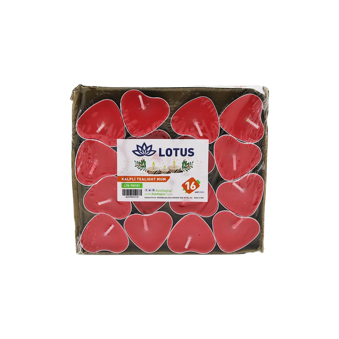 16pcs Kalpli - Kırmızı Tea Light Mum