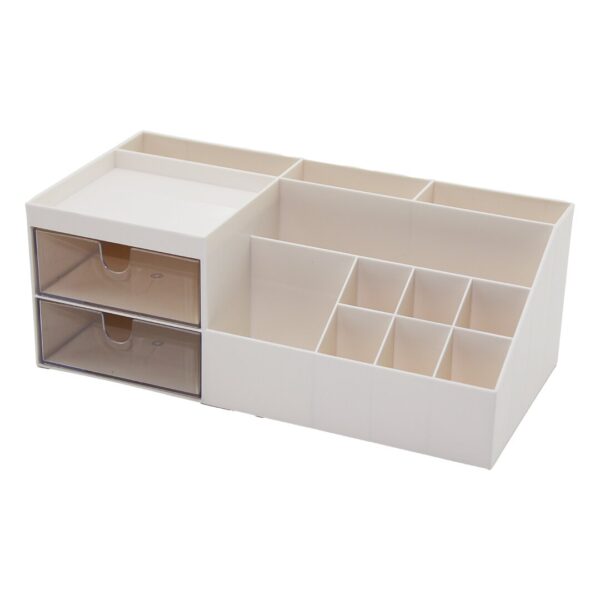 2 Çekmeceli + 12 Bölmeli Plastik Makyaj - Takı Organizer 12x24cm-- Y: 4-6-7-8-9 cm