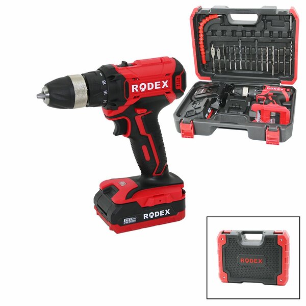 2 Kademe Hız - Vites Şarjlı - Çift Batarya 17pcs Uçlu Matkap 0-350 / 0-1350 Rpm 21 V/2.0a Lı-Ion Rdx-3375a