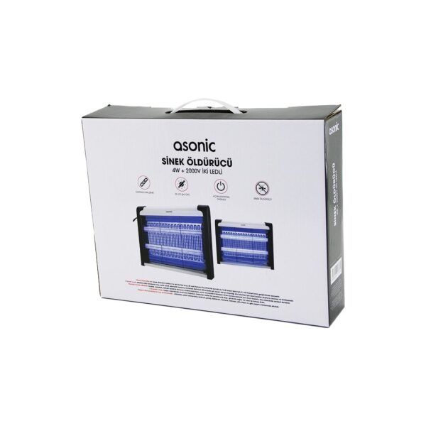 2 Ledli Sinek Öldürücü Cız Makine 4 W - 2000 V 30m2 Etkinlik Alanı As-A28