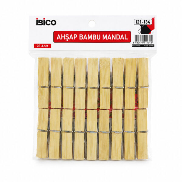 20pcs Büyük Ahşap Bambu Mandal