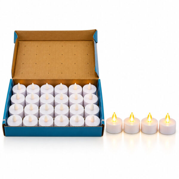 24 Adet Pilli Yuvarlak - Beyaz Renkli LED Mum Çap : 3.7 cm Yükseklik : 3.5 cm İ10-024