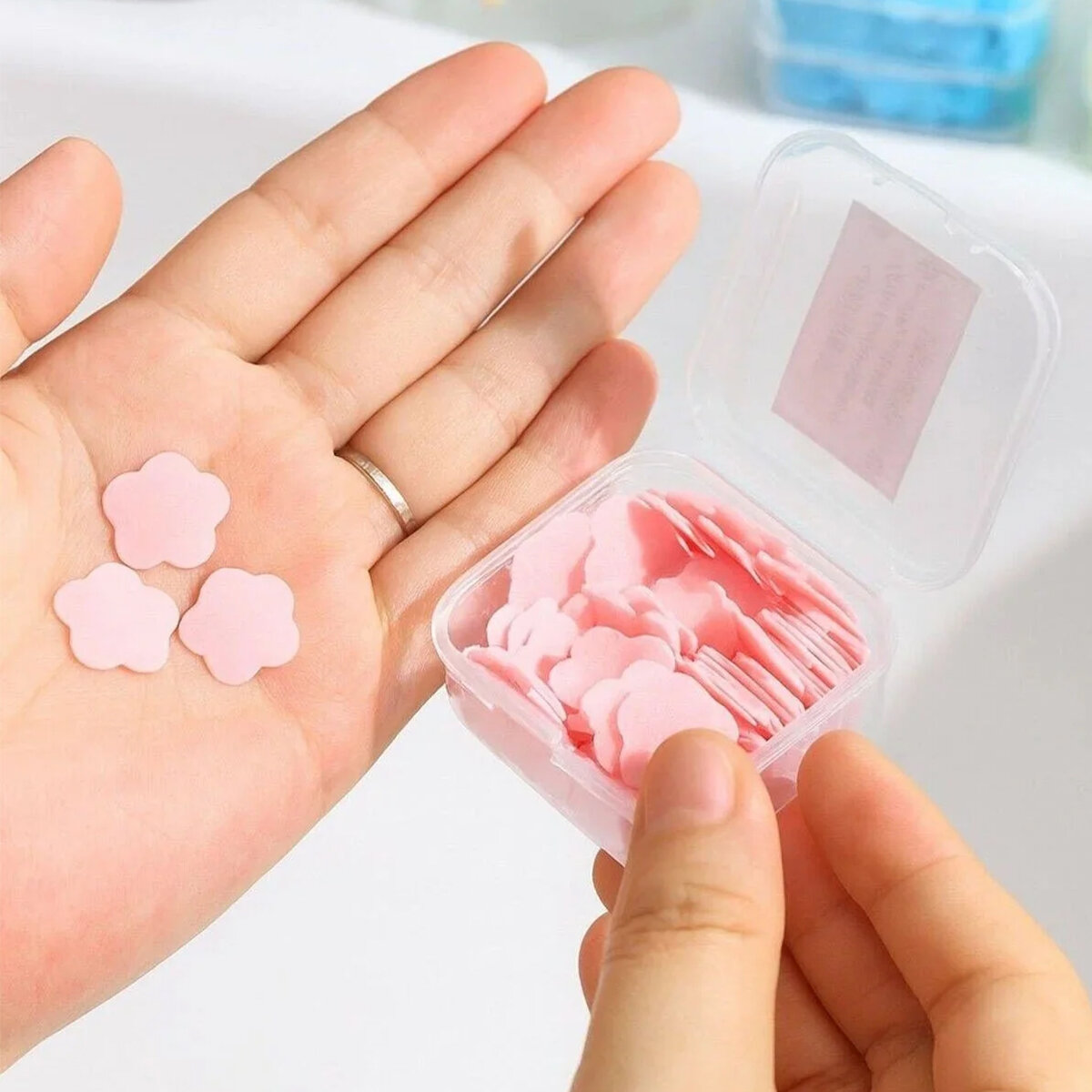 24 Adet Sevimli Sabunlar Mini - 1.2-1.5 cm Boyutunda Seyahat - Piknik - Okulda 3840pcs ± 10 Mix:kalp- Yuvarlak-Çiçek