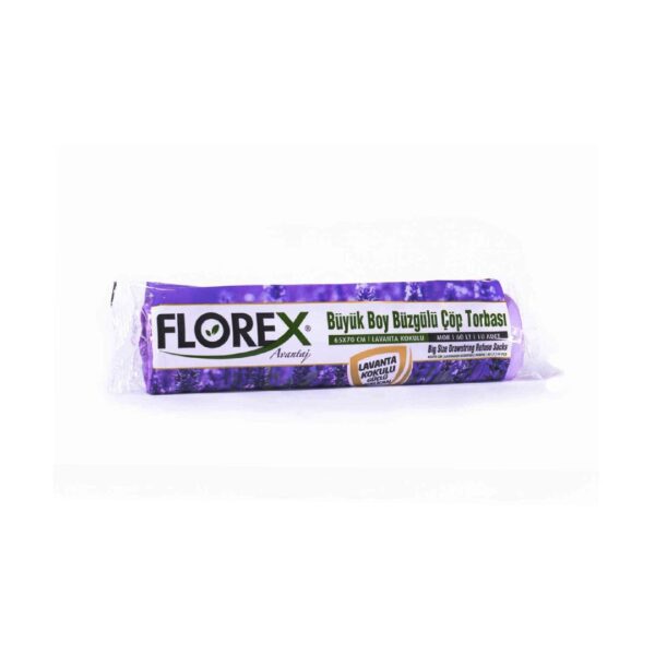 250 Adet Florex-503 Avantaj Lavanta Kokulu Büzgülü Büyük 10pcs 65x70cm Çöp Torba 25x10 - 250