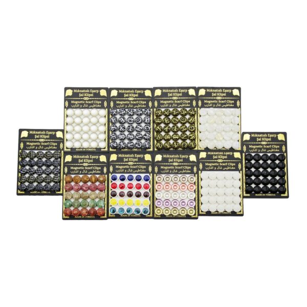 25pcs Takım Mıknatıslı Eşarp Şal Klipsi 1 Kart