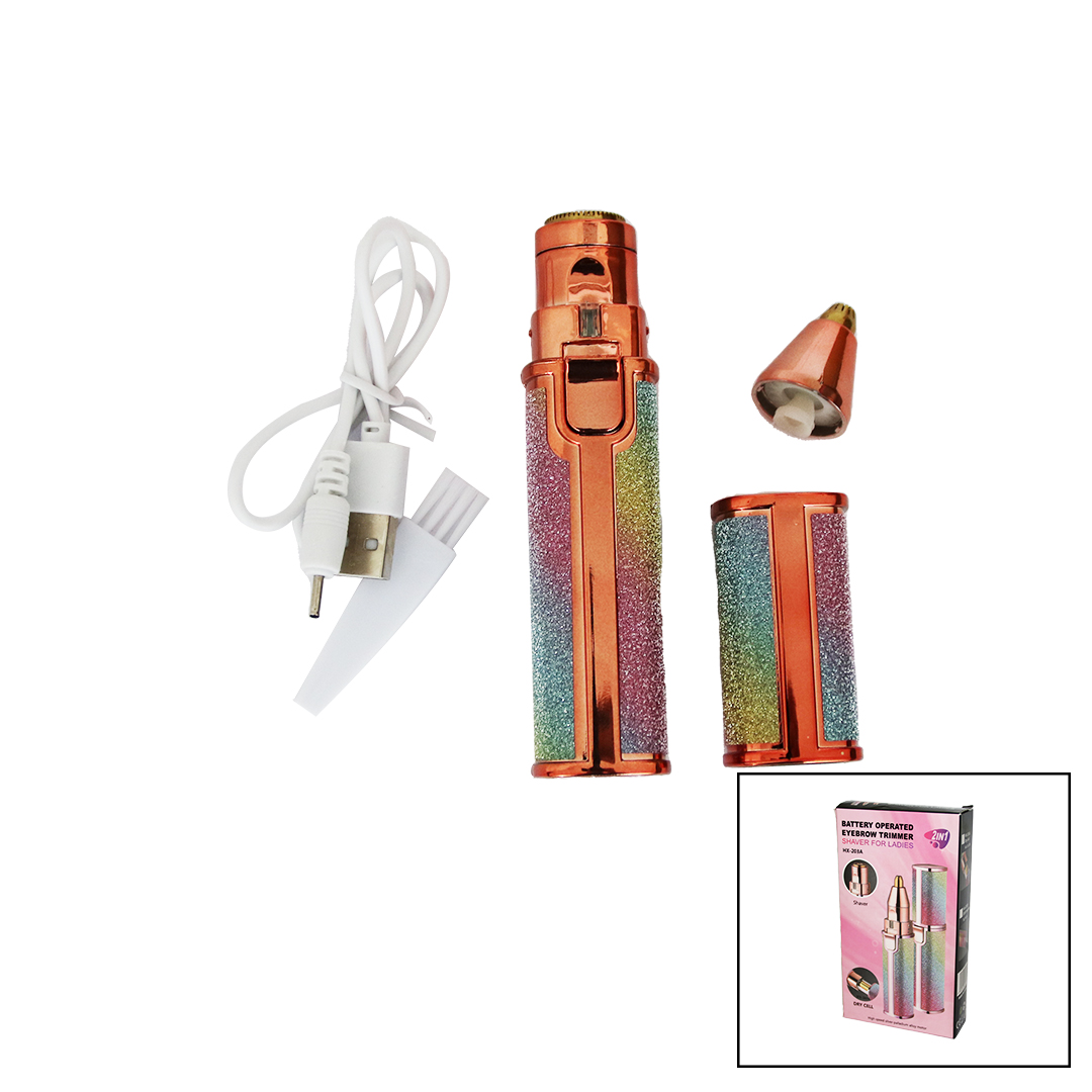 2ın1 Başlı - Simli - Ruj Model - USB Şarjlı Yanak - Burun Tüy Alma Makinesi