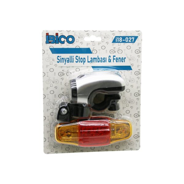 2in1 Bisiklet 5 LED Fener - Sinyalli Stop Lamba Pilli