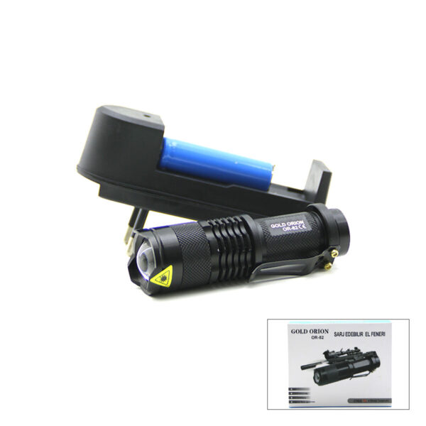 2ın1 Küçük Zoomlu El Feneri Cob LED Metal Kasa 9 cm