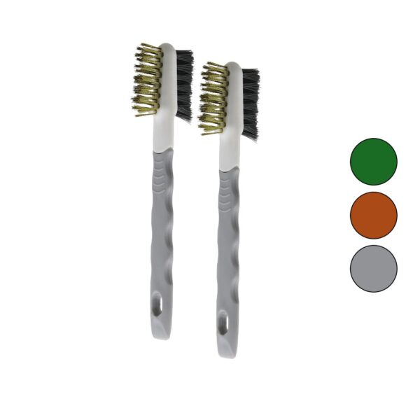 2pcs Çift Taraflı Tel Başlı Tel Fırça Sert - Daha Sert Tel Çıkarılabilir Saplı