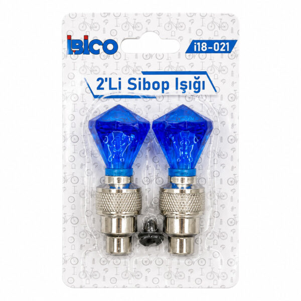 2pcs Mavi Elmas Kesim Prizma Model Sibop Işık Pilli Bisiklet - Motor - Araç Hareket Sensörlü İ18-021