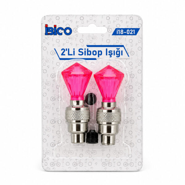 2pcs Pembe Elmas Kesim Prizma Model Sibop Işık Pilli Bisiklet - Motor - Araç Hareket Sensörlü İ18-021