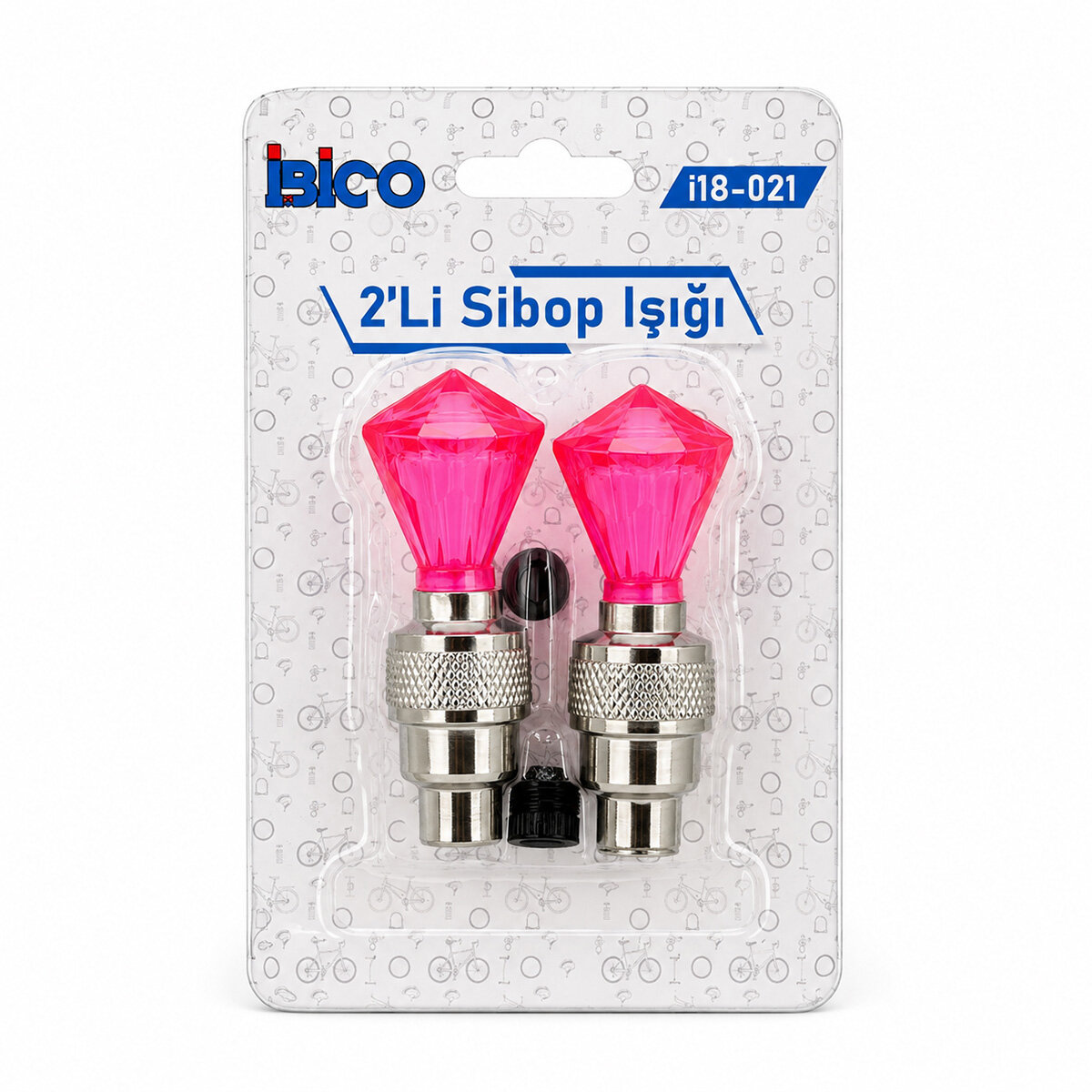 2pcs Pembe Elmas Kesim Prizma Model Sibop Işık Pilli Bisiklet - Motor - Araç Hareket Sensörlü İ18-021