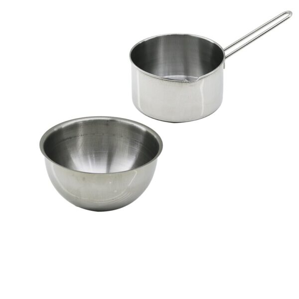 2pcs Set Paslanmaz Çelik Cheff Sütlük - Sosluk - 14 cm - Derin Kap - 17 cm