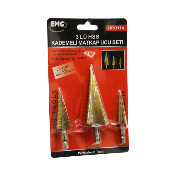3 Parça Hss Kademeli Matkap Ucu Set