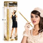 30 cm Altın Gold Payetli Sigara Tutacağı – 1920’ler Gatsby Parti Aksesuarı