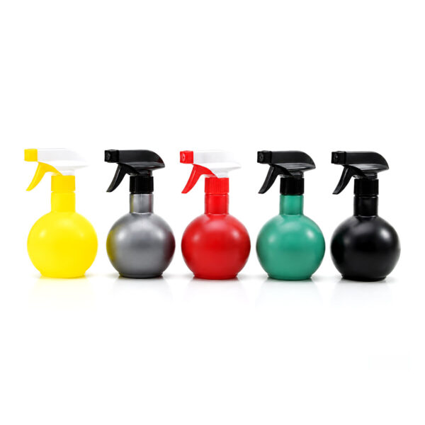 350 ml Prizma Renkli Şeffaf Tombul - Plastik Boş Sprey Püskürtücü Şişe