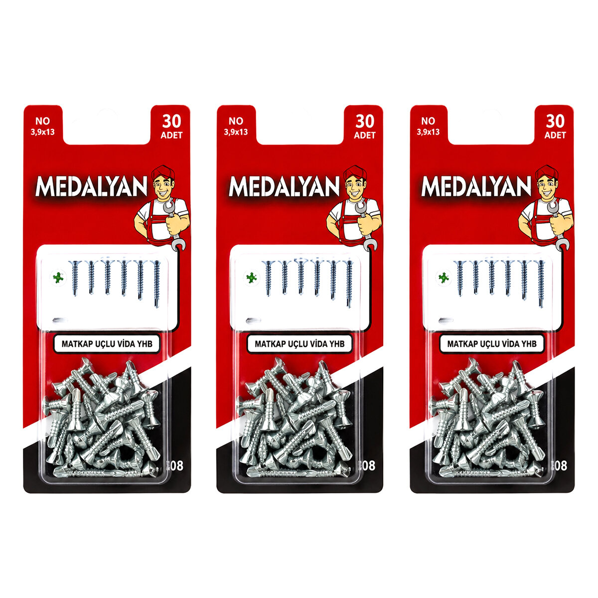360 Adet 3.9x13 Matkap Uçlu Vida Yhb 12x30pcs