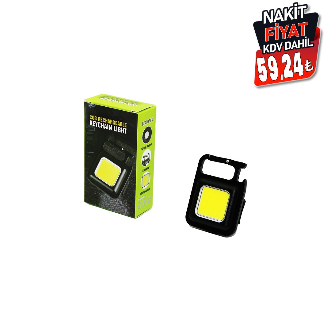 3ın1 Mıknatıslı USB Şarjlı Fener - Anahtarlık - Pratik Kapak Açacak