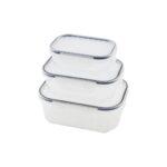 3pcs Quick Sızdırmaz Saklama Kabı Seti Şeffaf Kap - Buğulu-Contalı Kapak 500-1000-1700 ml