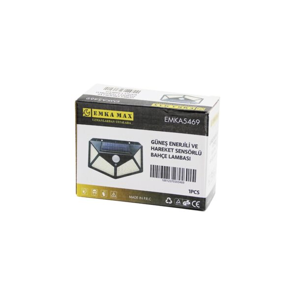 4 Açılı Solar - Hareket Sensörlü Aplik Duvar Lambası Dış Mekan 9.5 X 13.5 cm