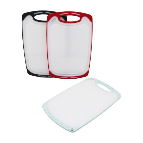 40x24cm Büyük Plastik Kesim Panosu Kaymaz Silikon Kenarlık - 10 mm Kalınlık
