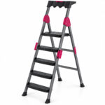 4+1 Basamaklı Metal Merdiven 150kg.taşıma