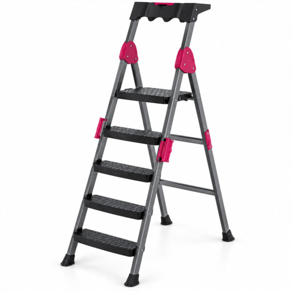 4+1 Basamaklı Metal Merdiven 150kg.taşıma