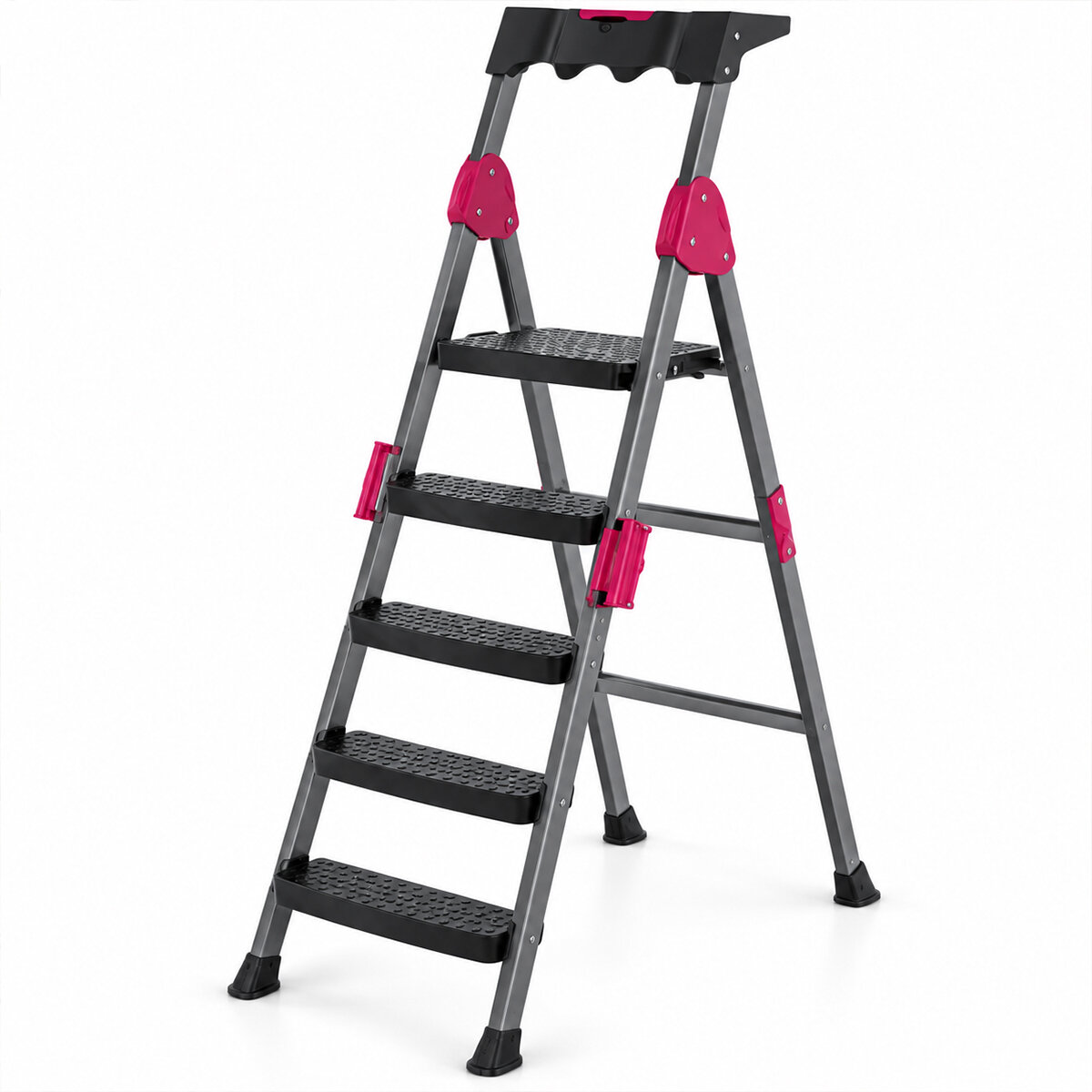 4+1 Basamaklı Metal Merdiven 150kg.taşıma